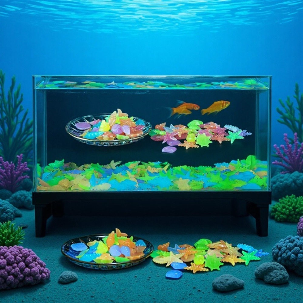 Aquarium Plant Ornament - Glowing Luminous Ocean Stones Fluorescent Conch
