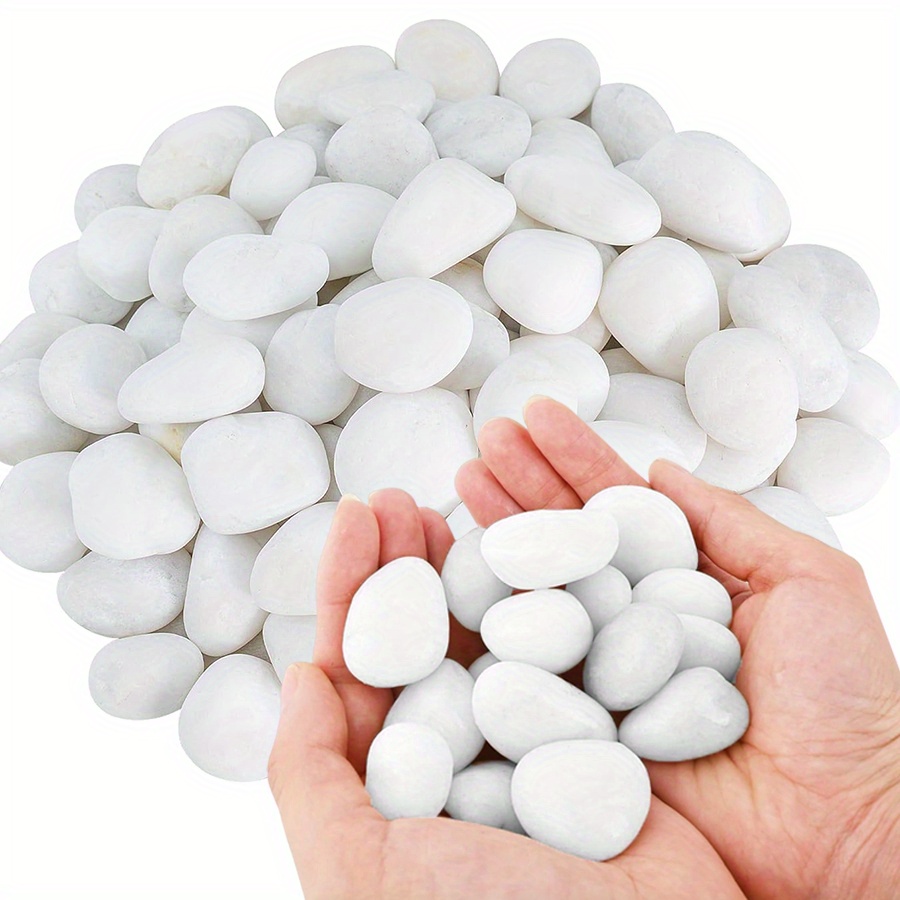 Aquarium Plants Book - 200/400g White High Polished Natural Pebbles