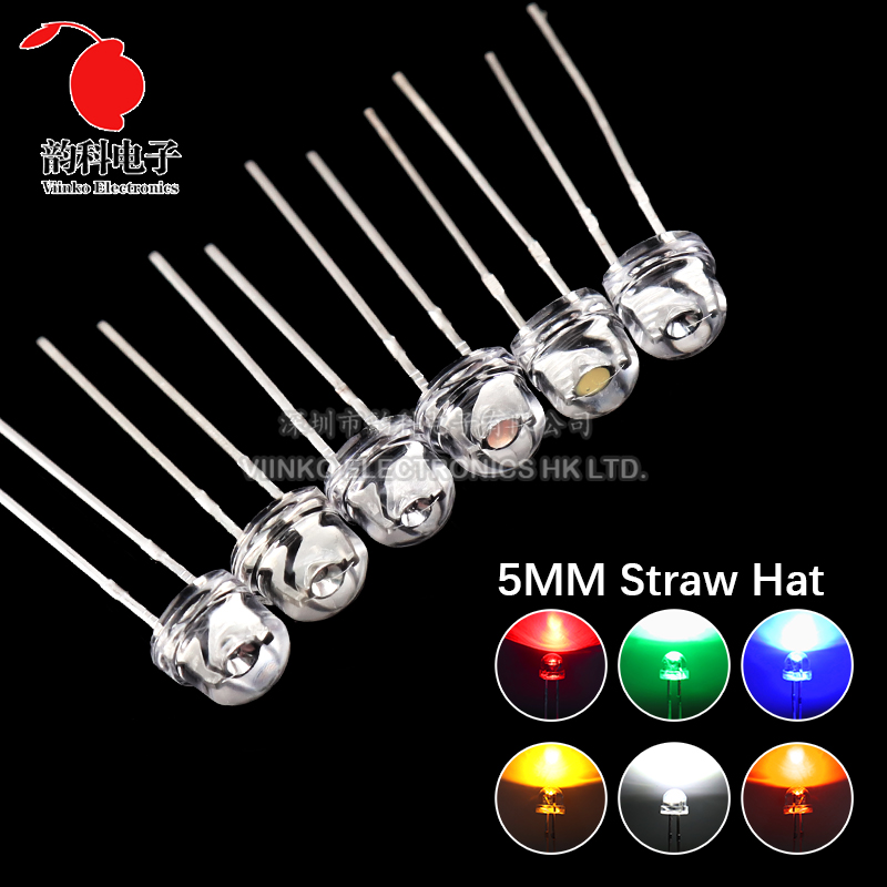 Ludwigia Super Red - 50pcs 5mm Straw Hat LED Super