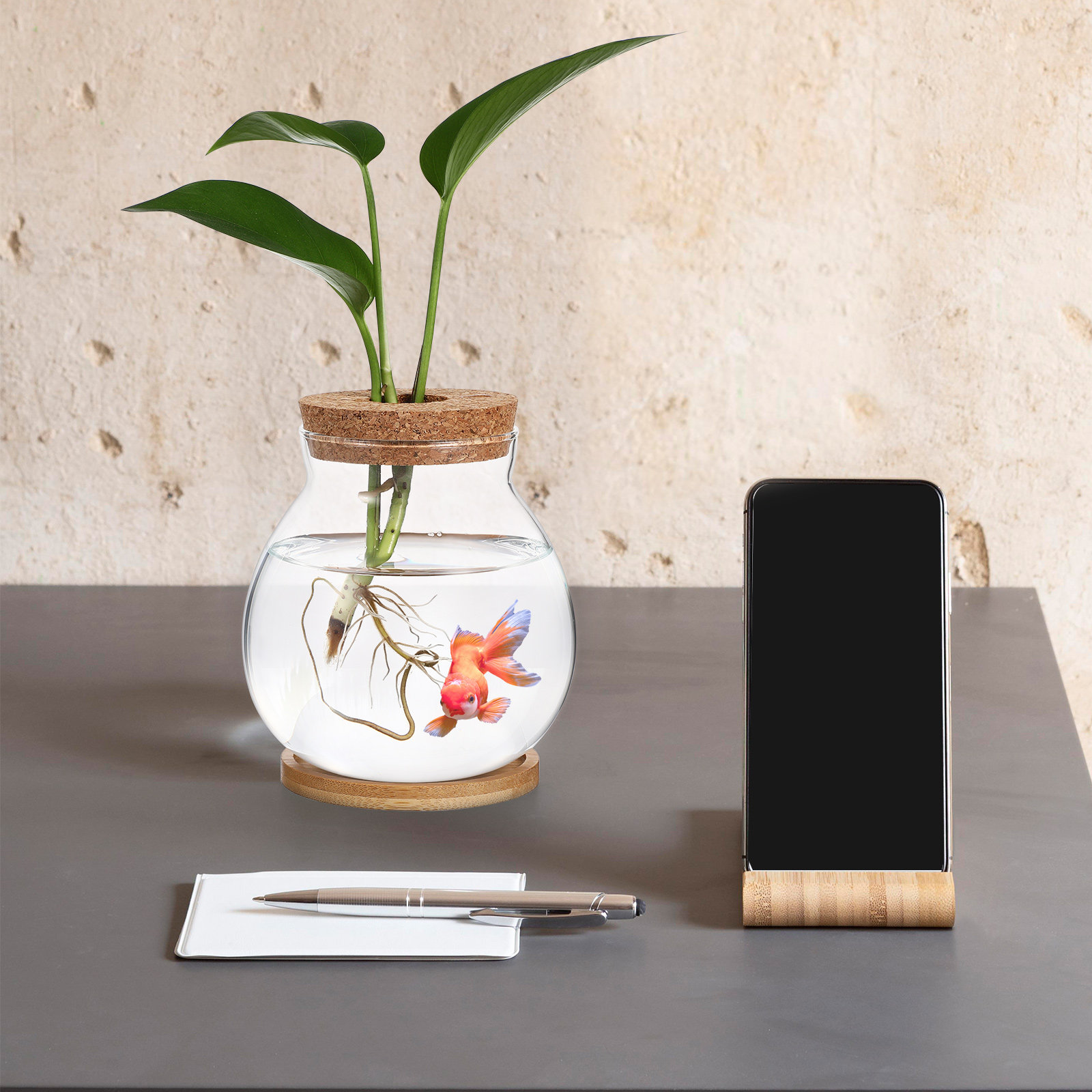 Glass Betta Fish Bowl Desktop  - огляд і ціна Planted Aquarium Bowl