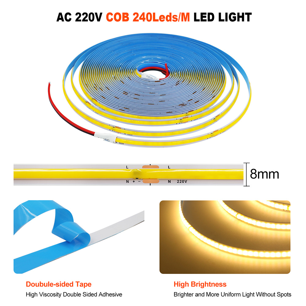 220V 5m 10m 15m 20m 50m COB LE - огляд і ціна Ludwigia Super Red