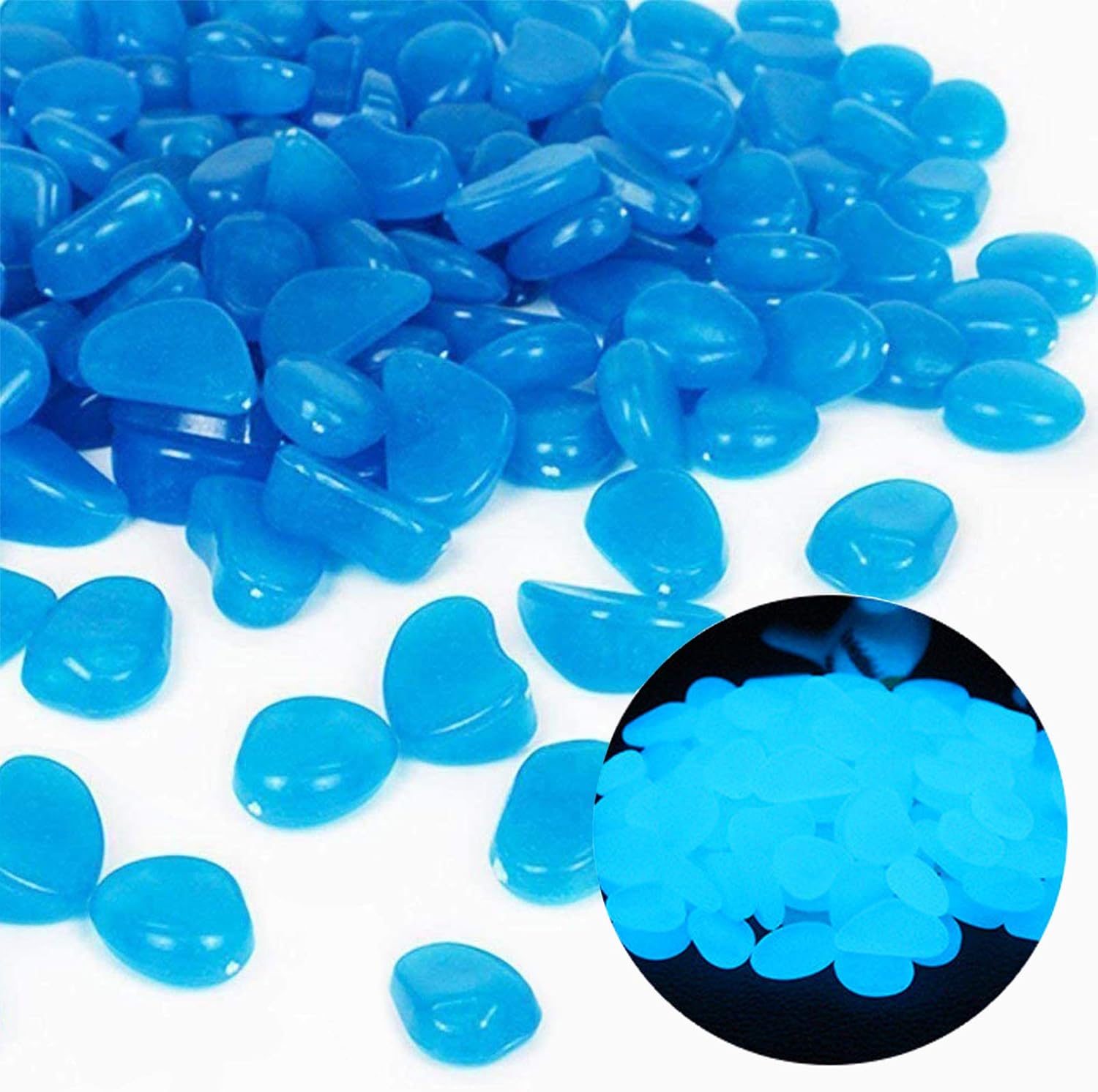 Fish Tank Rocks Glow Blue Pebb - огляд і ціна Aquarium Plant Ornament