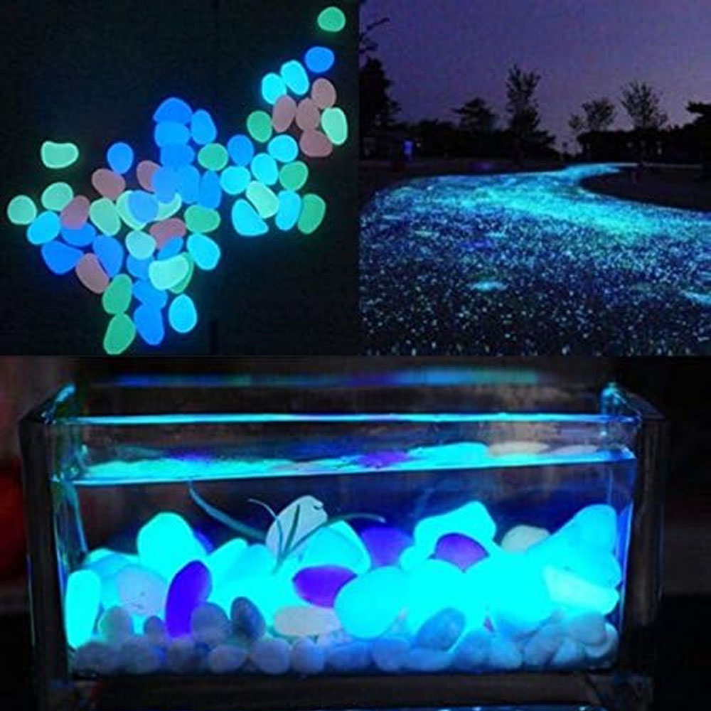 Fish Tank Rocks Glow Blue Pebb - огляд і ціна Aquarium Plant Ornament